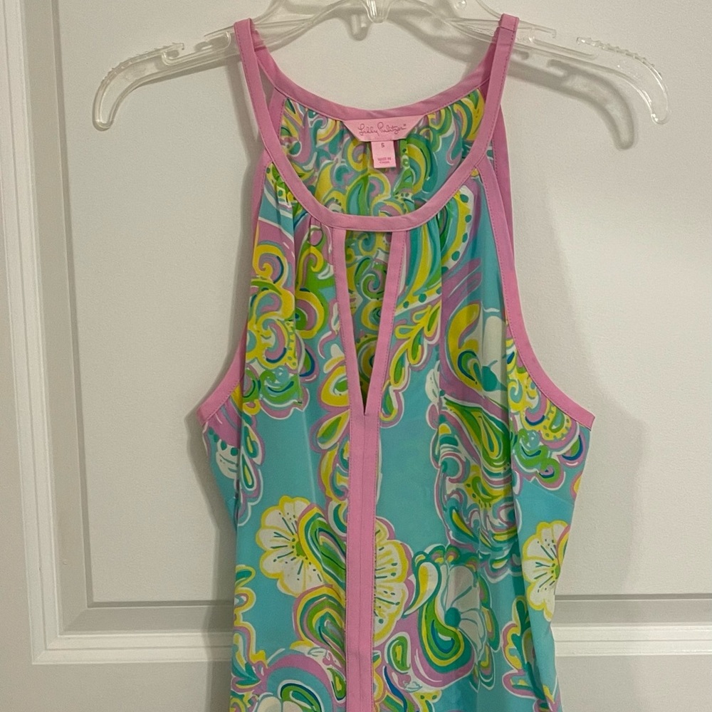 Lily Pulitzer Tillie Silk Keyhole Halter Top.